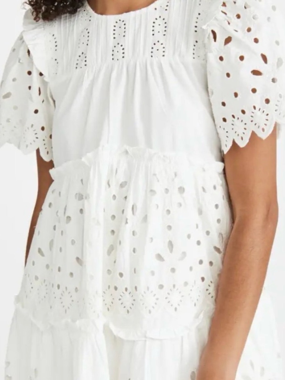 Sea New York White Eyelet Flutter Sleeve Tunic